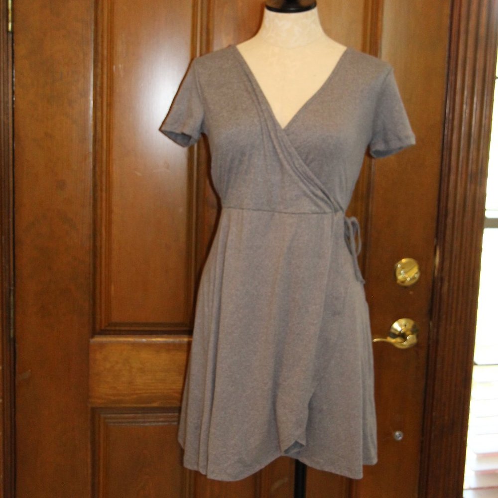 GREY WRAP DRESS